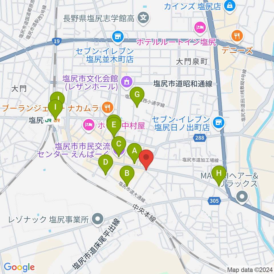 高ボッチ高原FM周辺のカフェ一覧地図