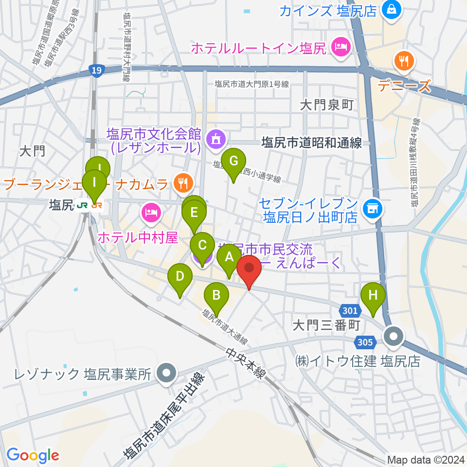 高ボッチ高原FM周辺のカフェ一覧地図