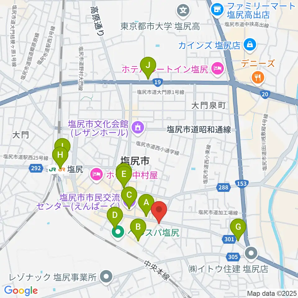 高ボッチ高原FM周辺のカフェ一覧地図