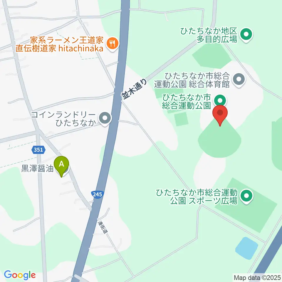 ひたちなか市民球場周辺のカフェ一覧地図