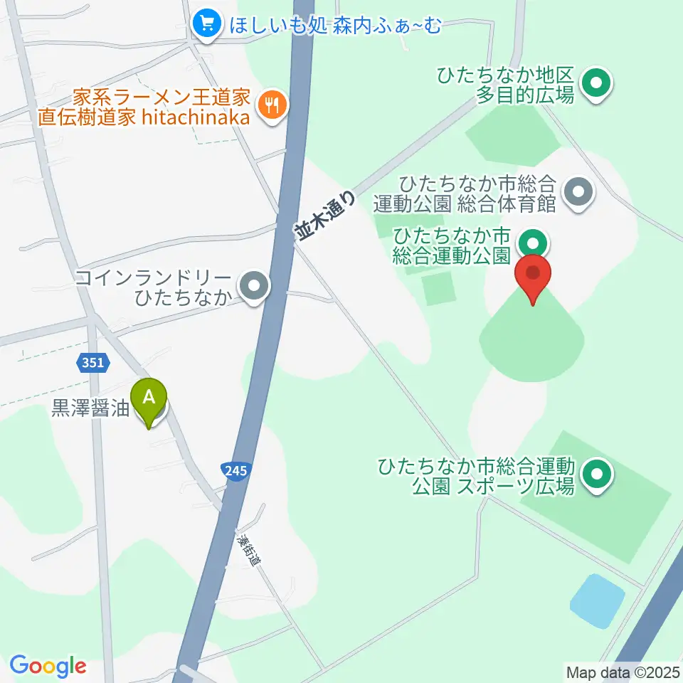 ひたちなか市民球場周辺のカフェ一覧地図