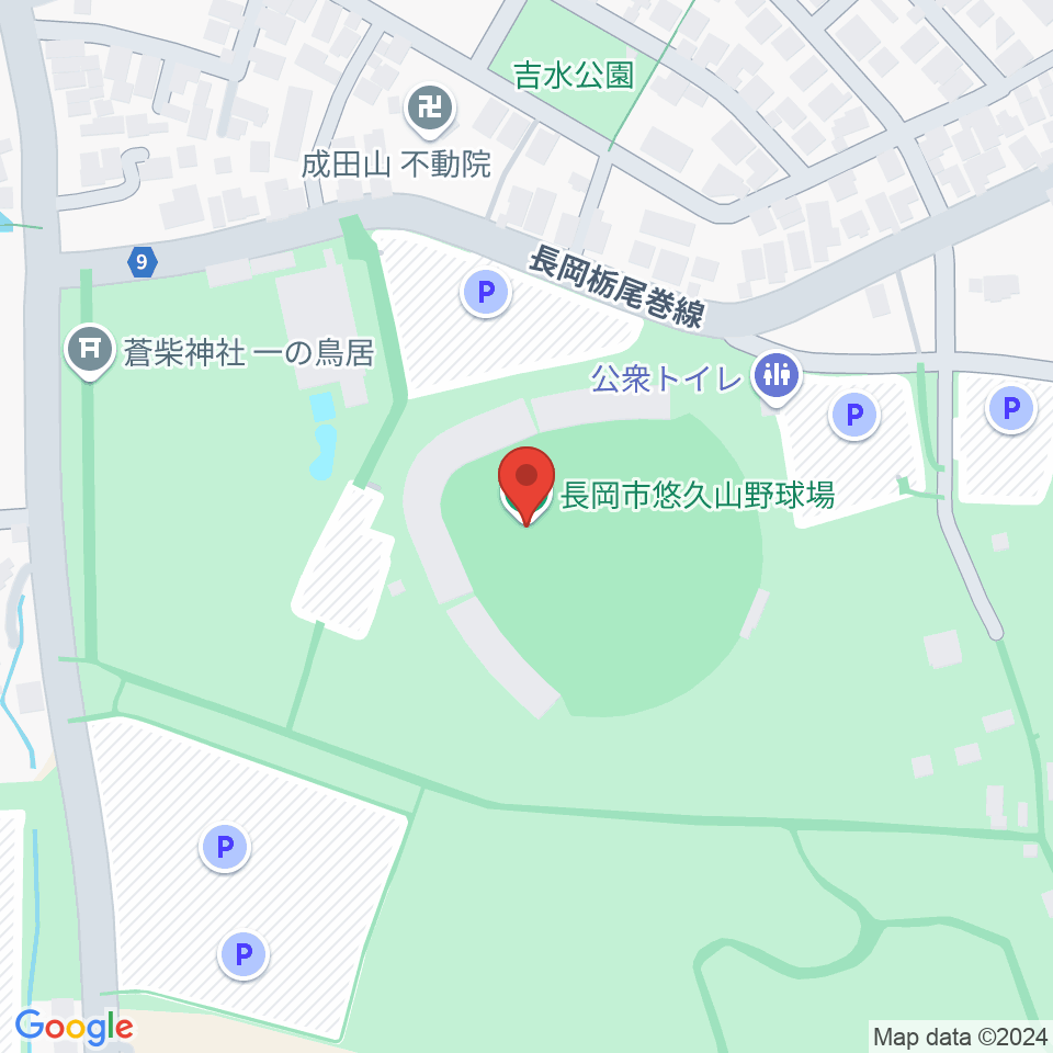 長岡市悠久山野球場周辺のカフェ一覧地図