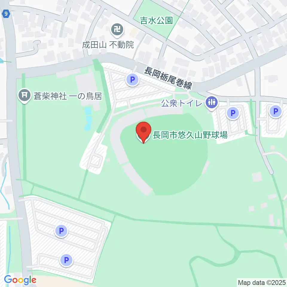 長岡市悠久山野球場周辺のカフェ一覧地図
