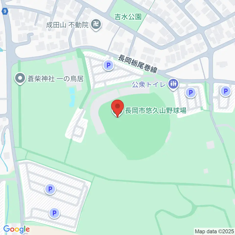 長岡市悠久山野球場周辺のカフェ一覧地図