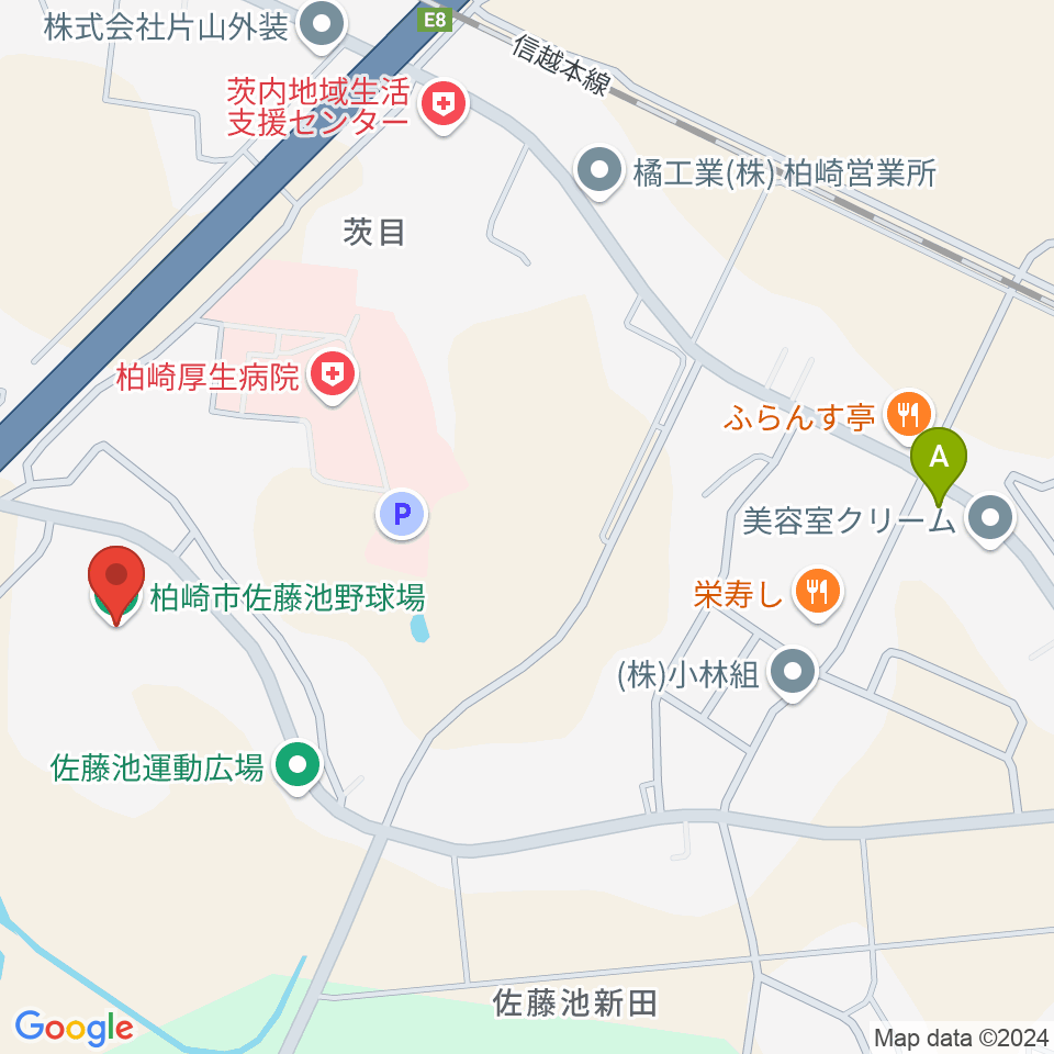 佐藤池野球場周辺のカフェ一覧地図