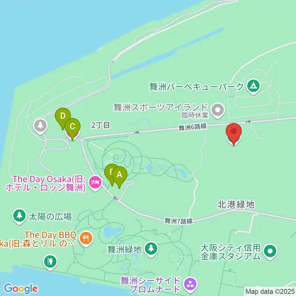 杉本商事バファローズスタジアム舞洲周辺のカフェ一覧地図