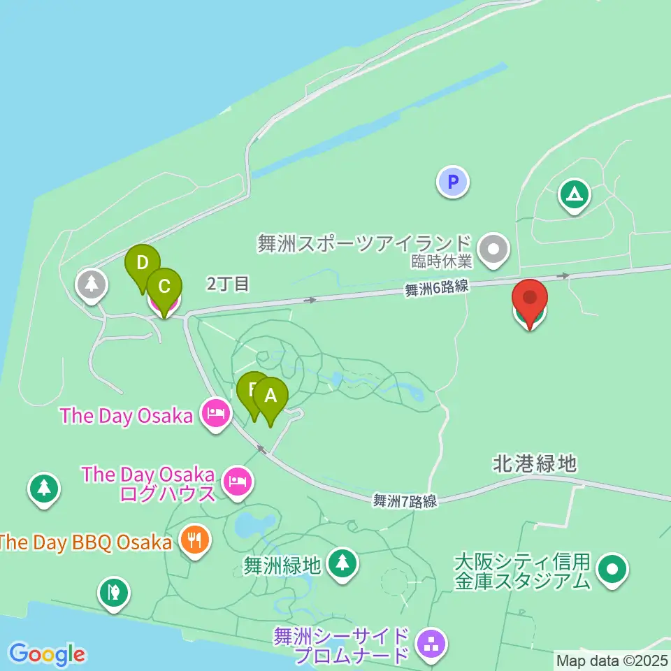 杉本商事バファローズスタジアム舞洲周辺のカフェ一覧地図