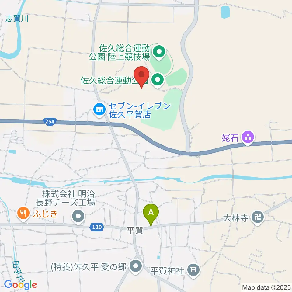 佐久総合運動公園野球場周辺のカフェ一覧地図
