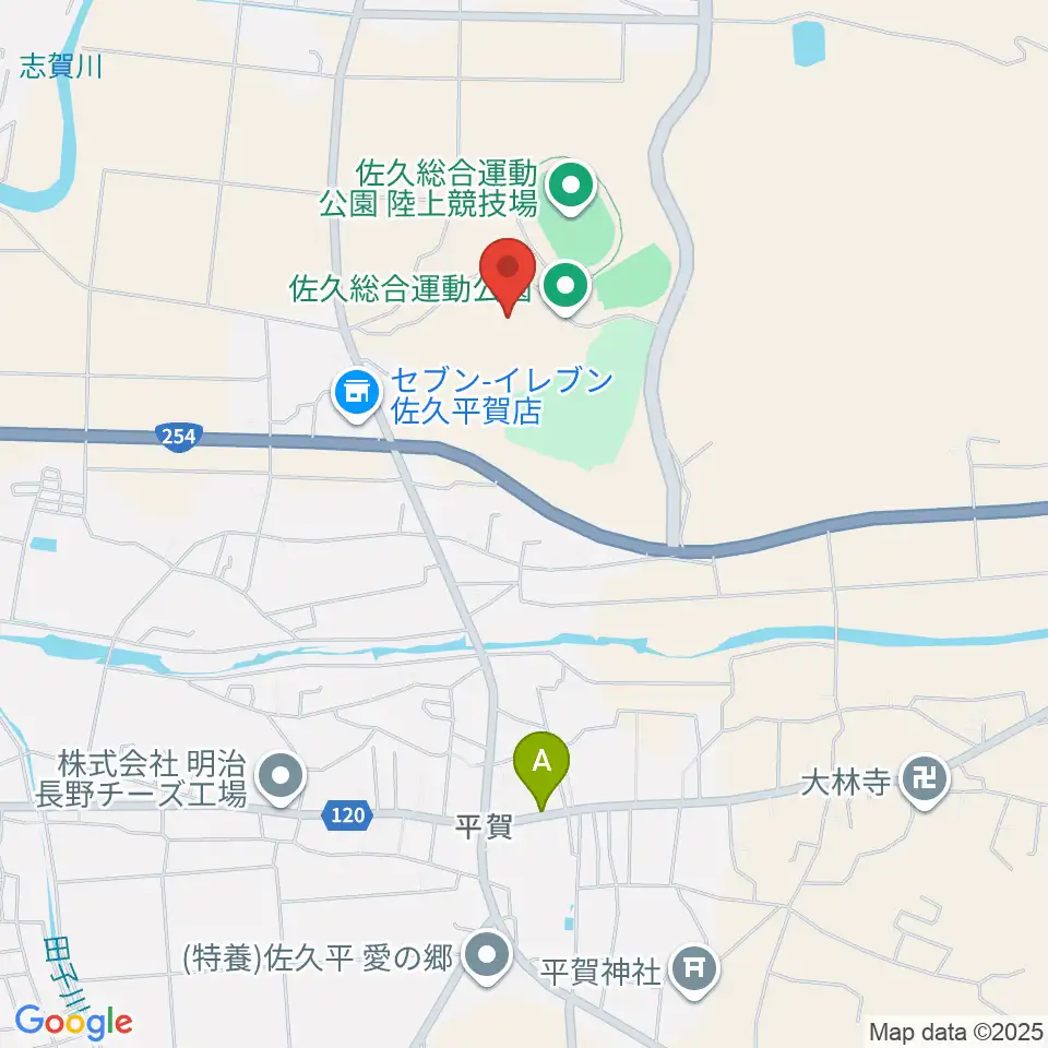 佐久総合運動公園野球場周辺のカフェ一覧地図