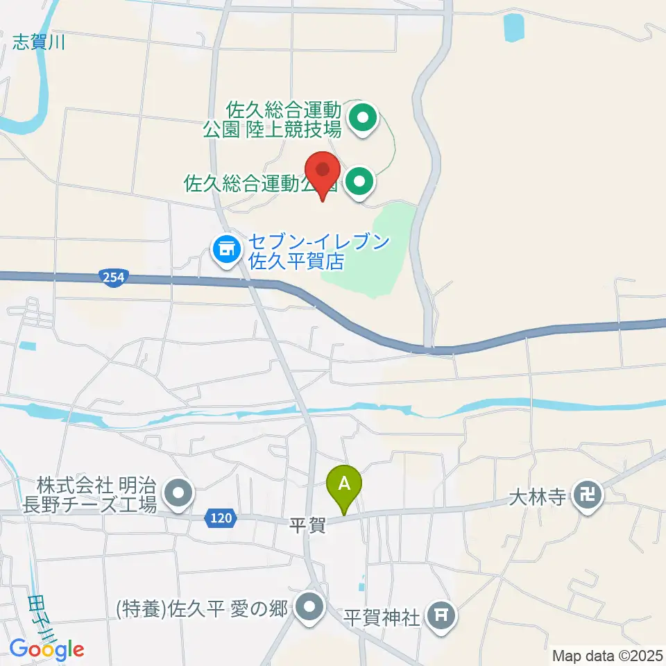 佐久総合運動公園野球場周辺のカフェ一覧地図