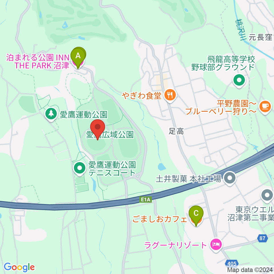 静岡県営愛鷹球場周辺のカフェ一覧地図