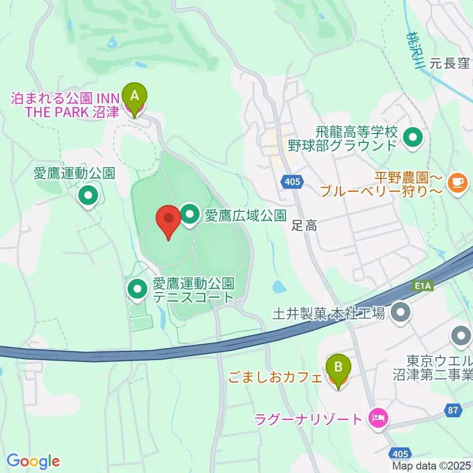静岡県営愛鷹球場周辺のカフェ一覧地図