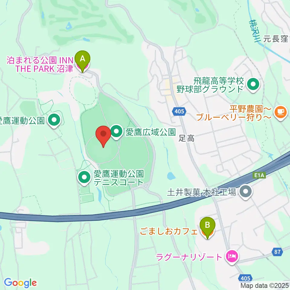 静岡県営愛鷹球場周辺のカフェ一覧地図