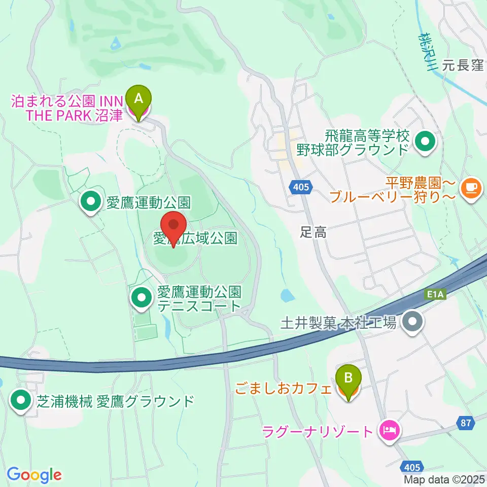 静岡県営愛鷹球場周辺のカフェ一覧地図