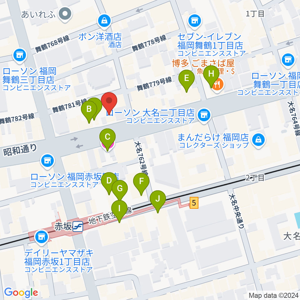 中央録音システム周辺のカフェ一覧地図