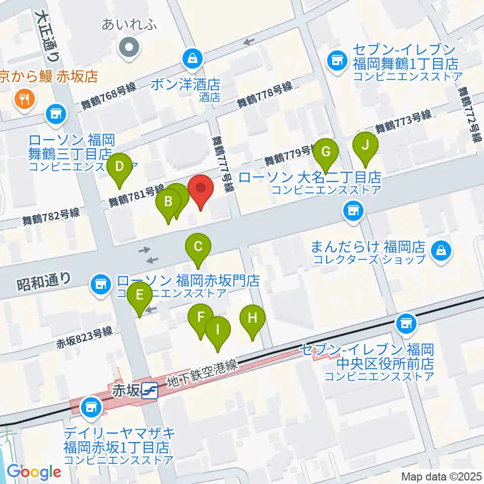 中央録音システム周辺のカフェ一覧地図