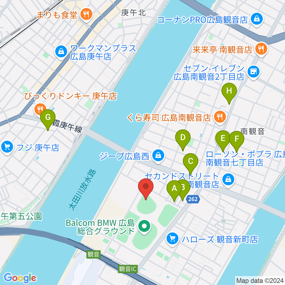 バルコムBMWベースボールスタジアム周辺のカフェ一覧地図