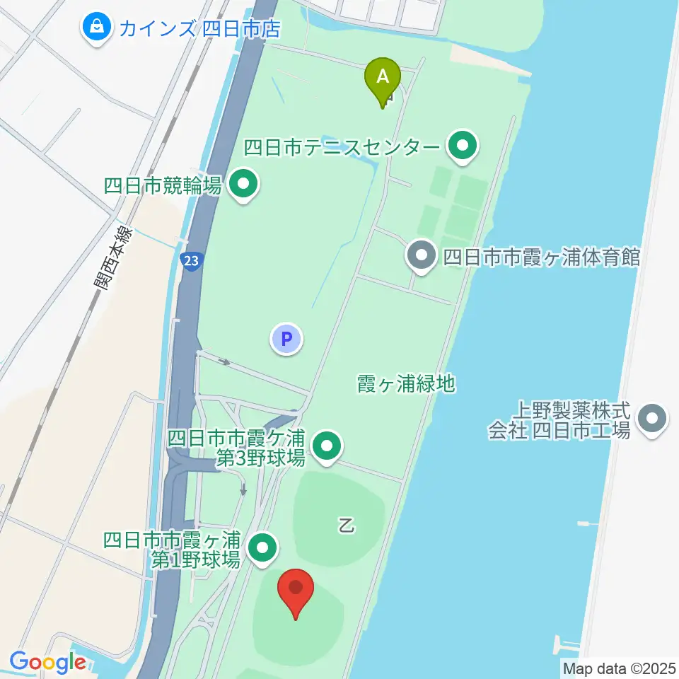 四日市市営霞ヶ浦第一野球場周辺のカフェ一覧地図