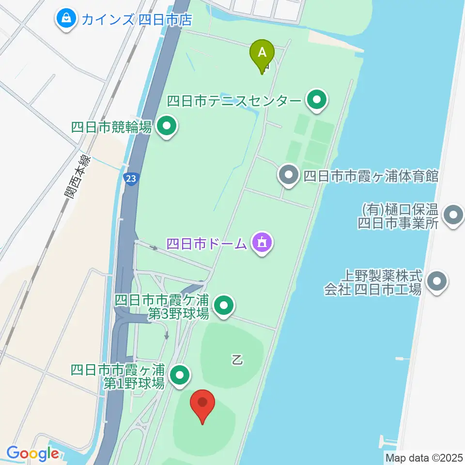 四日市市営霞ヶ浦第一野球場周辺のカフェ一覧地図