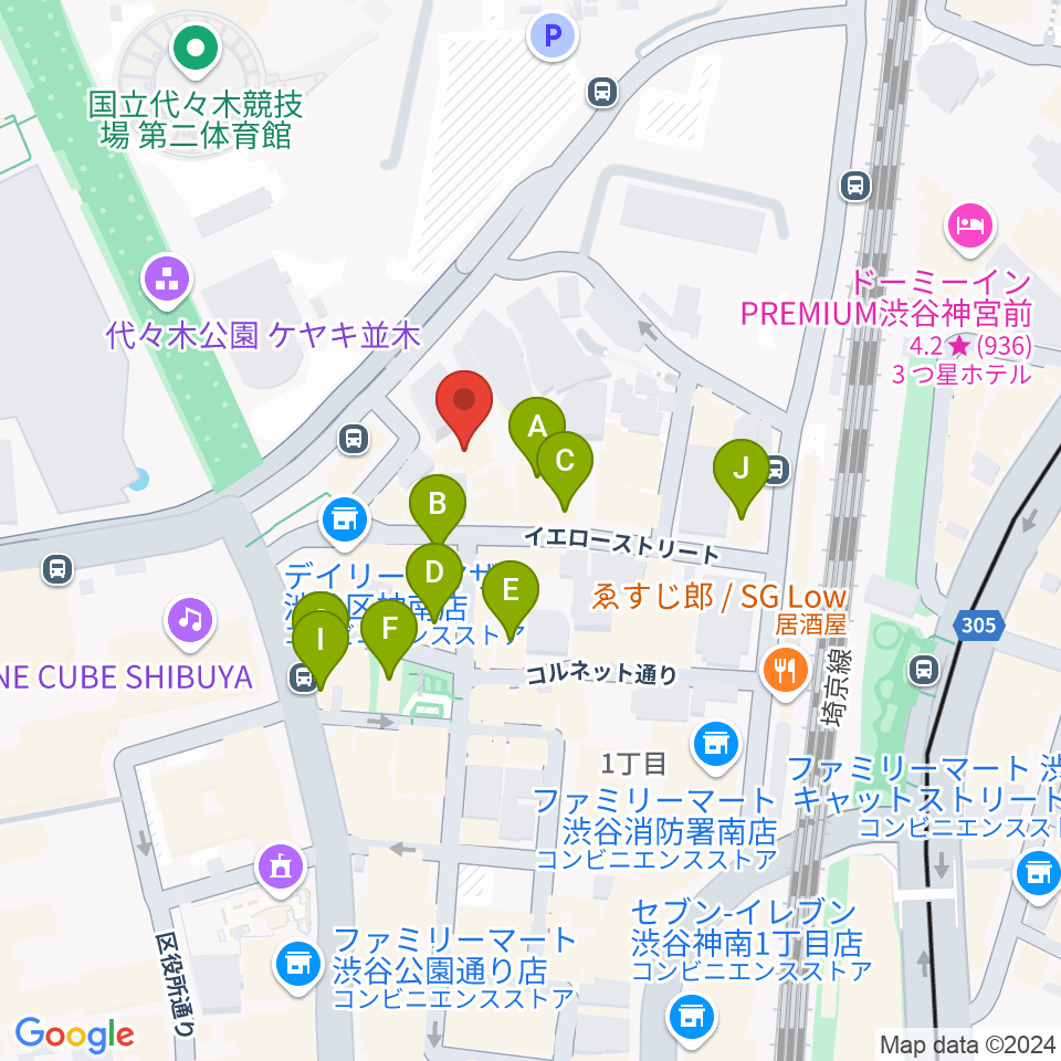 DOG-STUDIO周辺のカフェ一覧地図