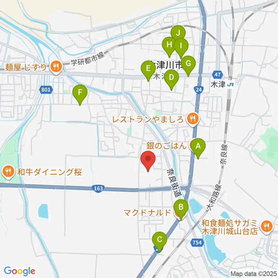 木津川市中央交流会館（いずみホール）周辺のカフェ一覧地図