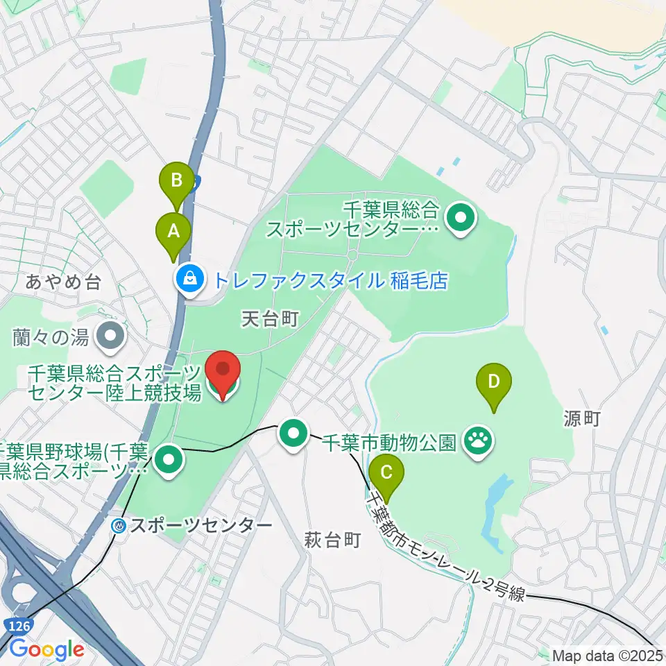 千葉県総合スポーツセンター陸上競技場周辺のカフェ一覧地図