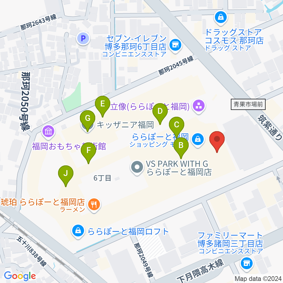 TOHOシネマズららぽーと福岡周辺のカフェ一覧地図