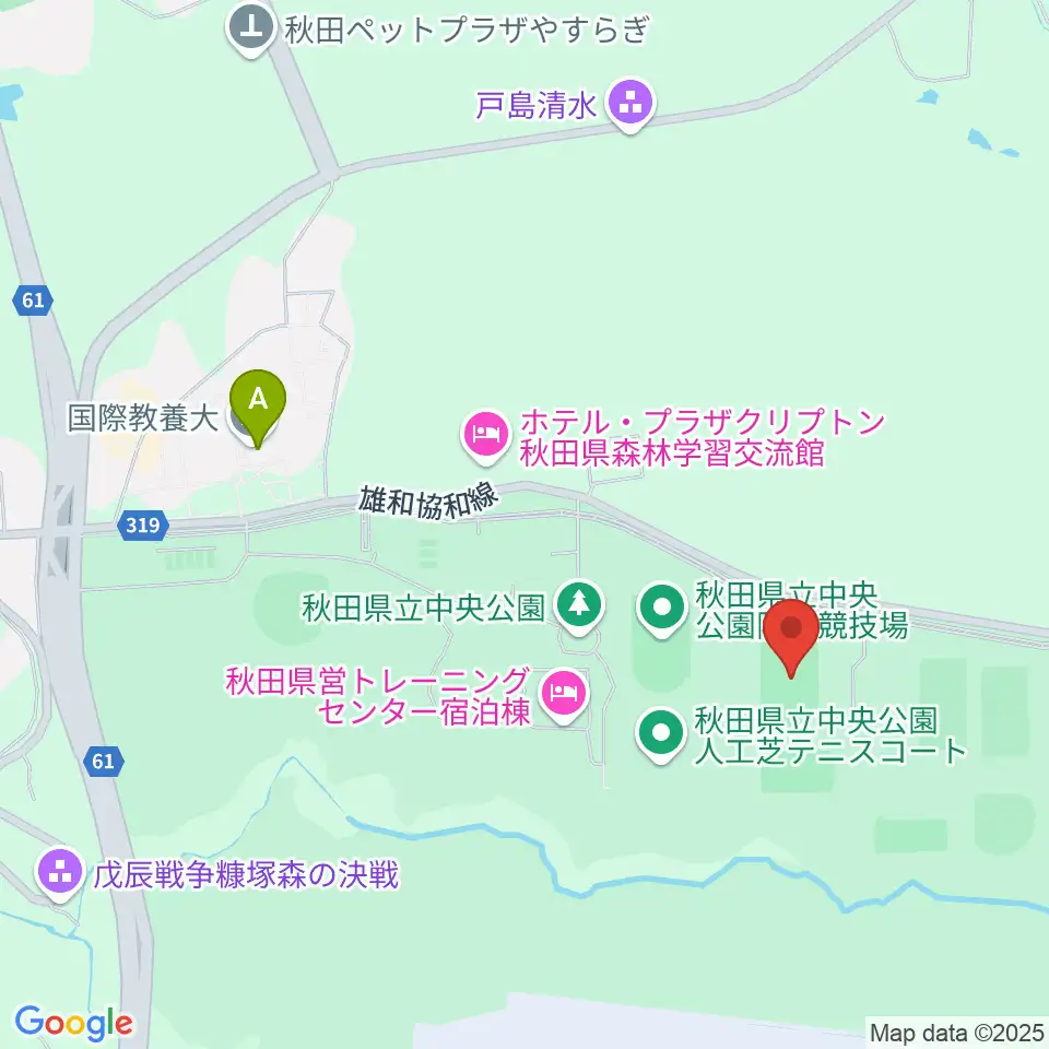 秋田県立中央公園補助陸上競技場周辺のカフェ一覧地図