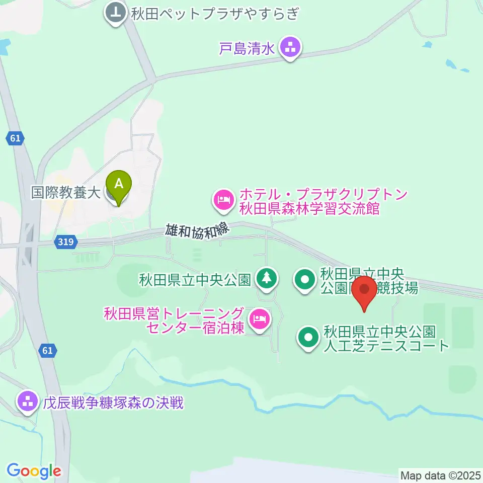 秋田県立中央公園補助陸上競技場周辺のカフェ一覧地図