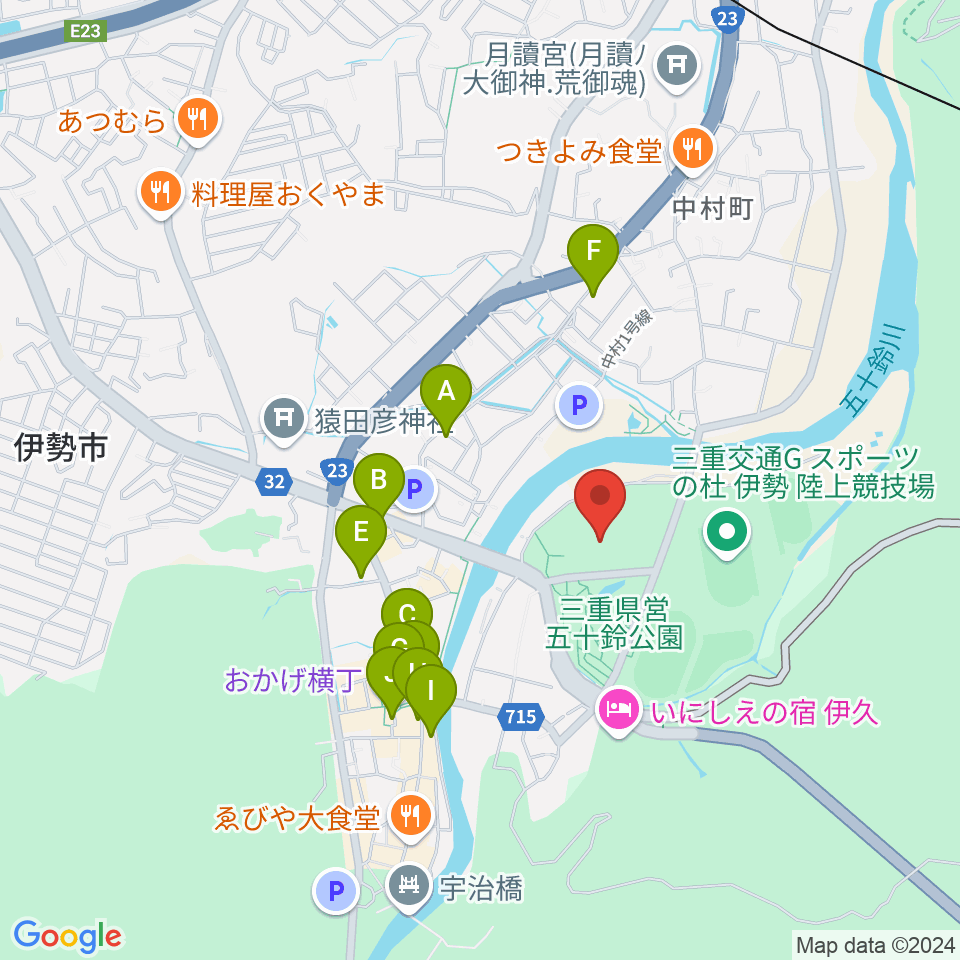 三重交通Gスポーツの杜伊勢体育館周辺のカフェ一覧地図