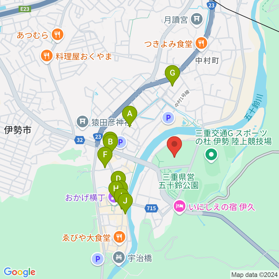 三重交通Gスポーツの杜伊勢体育館周辺のカフェ一覧地図