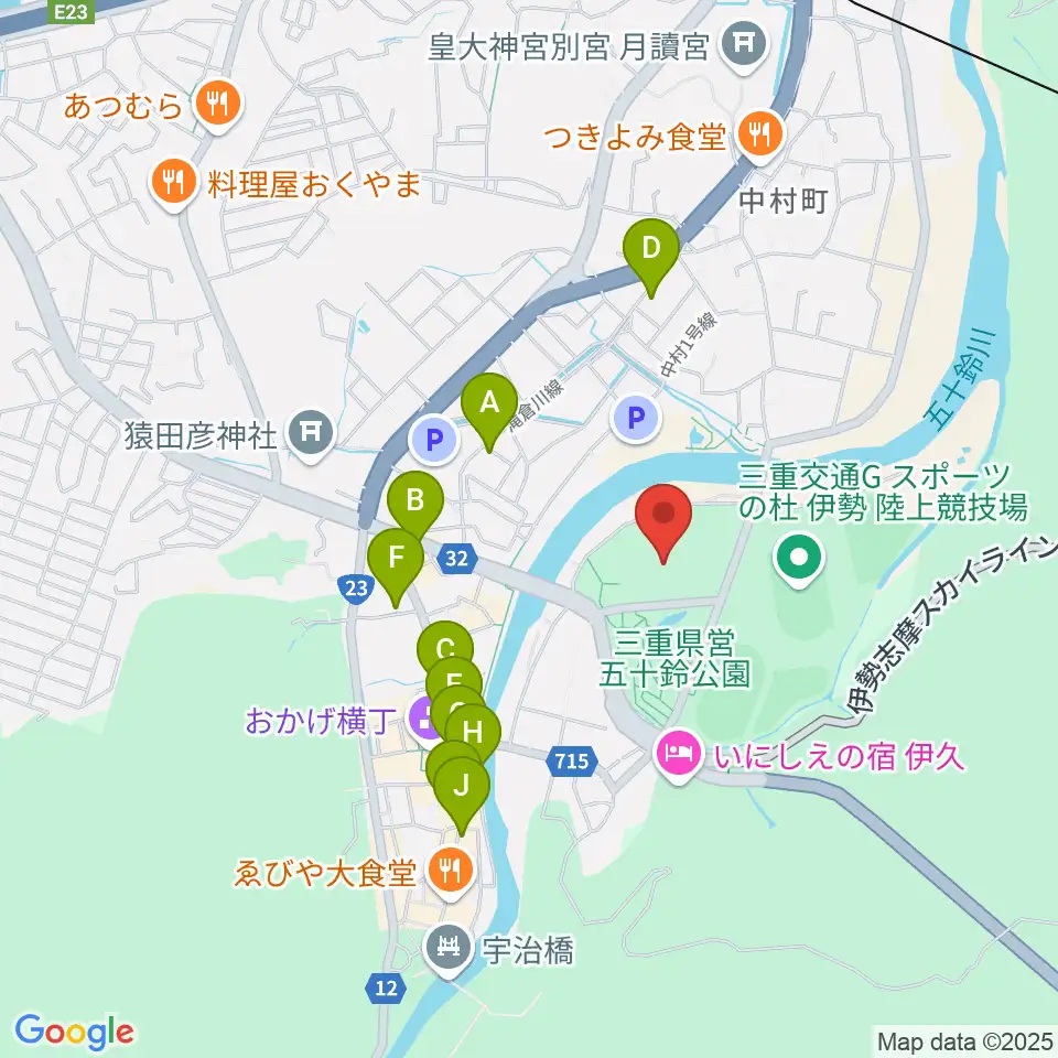 三重交通Gスポーツの杜伊勢体育館周辺のカフェ一覧地図