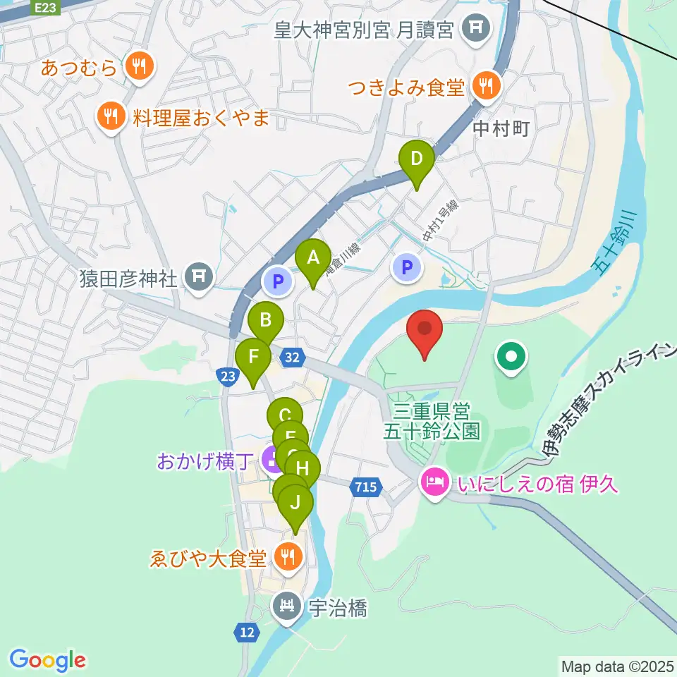 三重交通Gスポーツの杜伊勢体育館周辺のカフェ一覧地図