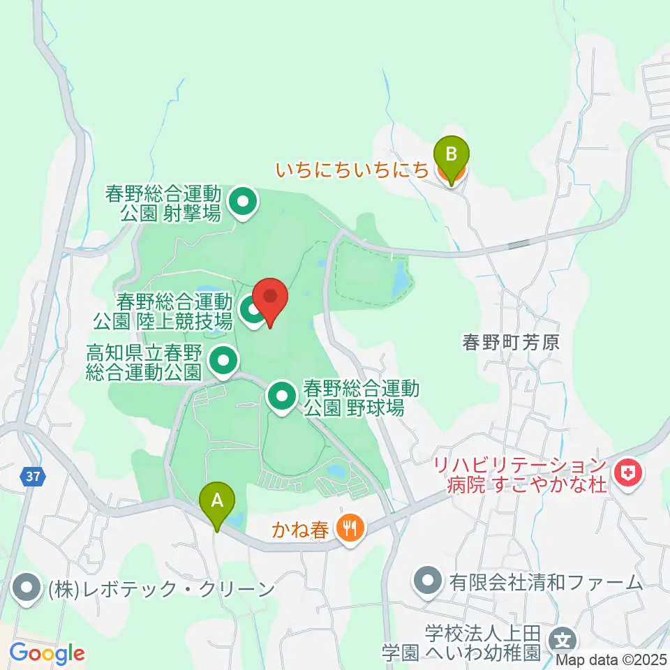 春野総合運動公園陸上競技場周辺のカフェ一覧地図