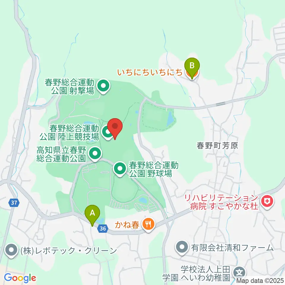 春野総合運動公園陸上競技場周辺のカフェ一覧地図