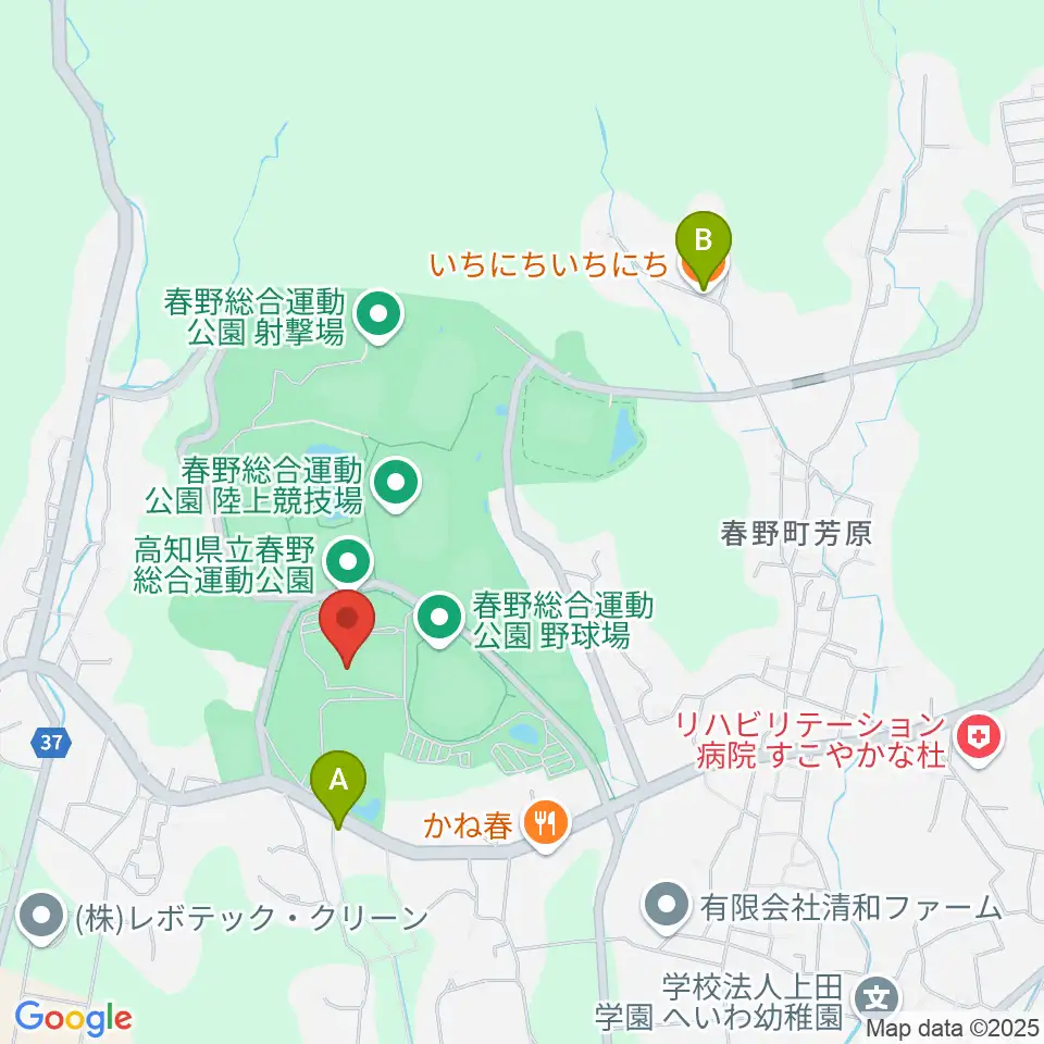 春野総合運動公園補助競技場周辺のカフェ一覧地図