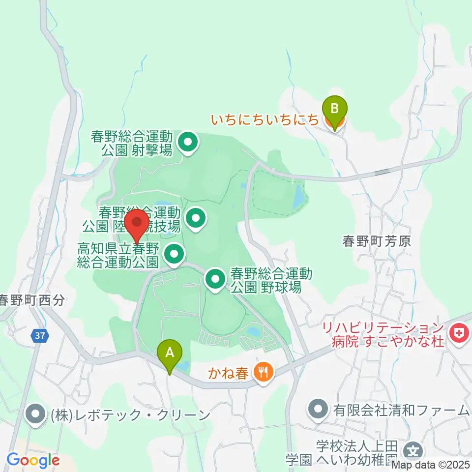 春野総合運動公園球技場周辺のカフェ一覧地図