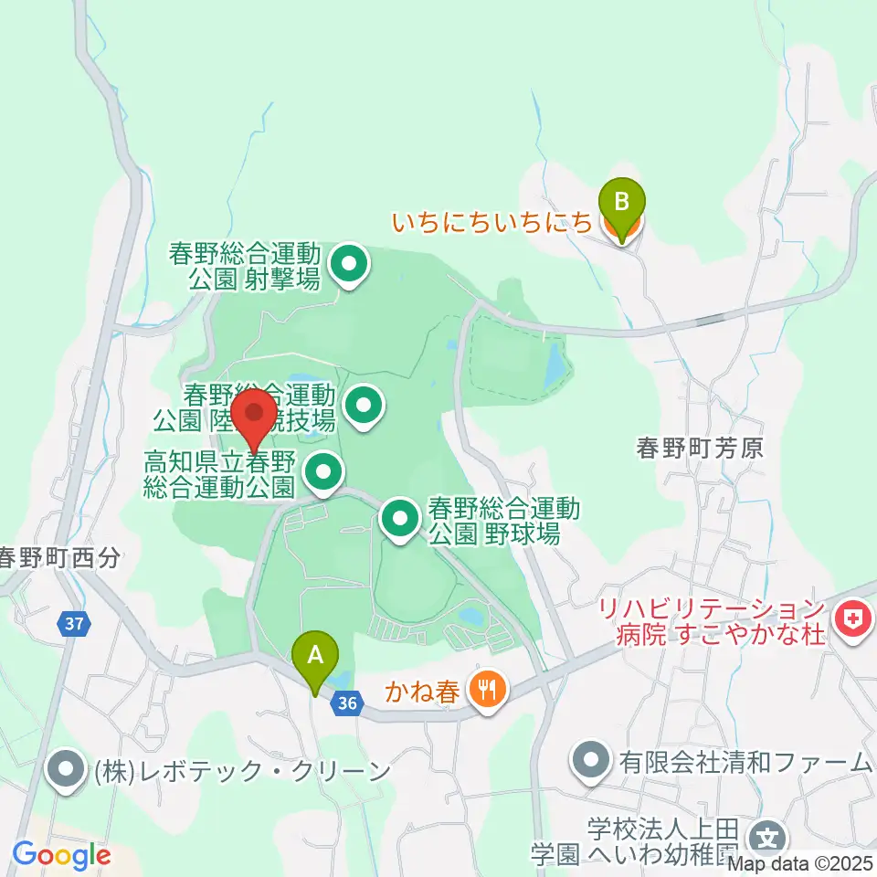 春野総合運動公園球技場周辺のカフェ一覧地図