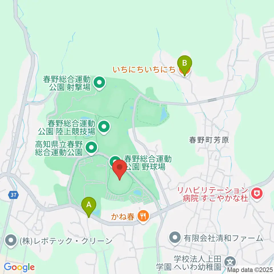 春野総合運動公園野球場周辺のカフェ一覧地図