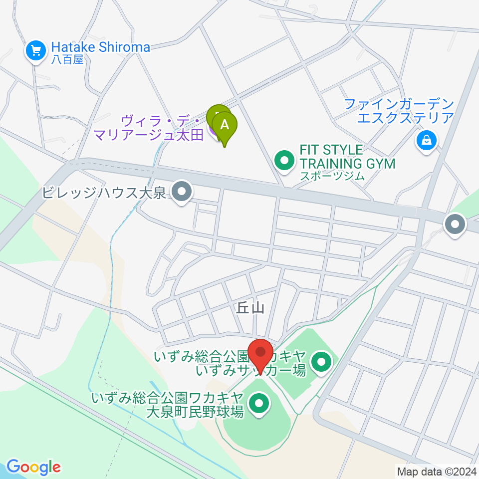 いずみ総合公園ワカキヤ大泉町民野球場周辺のカフェ一覧地図