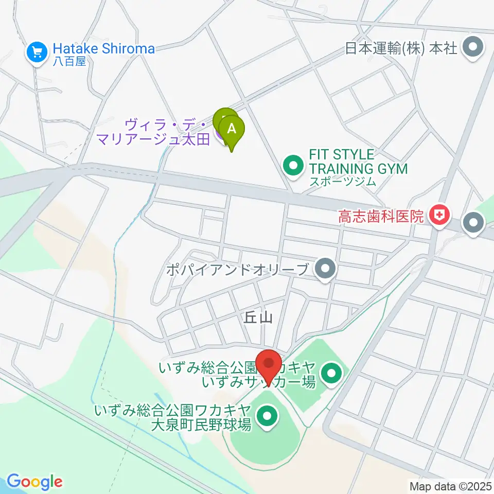 いずみ総合公園ワカキヤ大泉町民野球場周辺のカフェ一覧地図