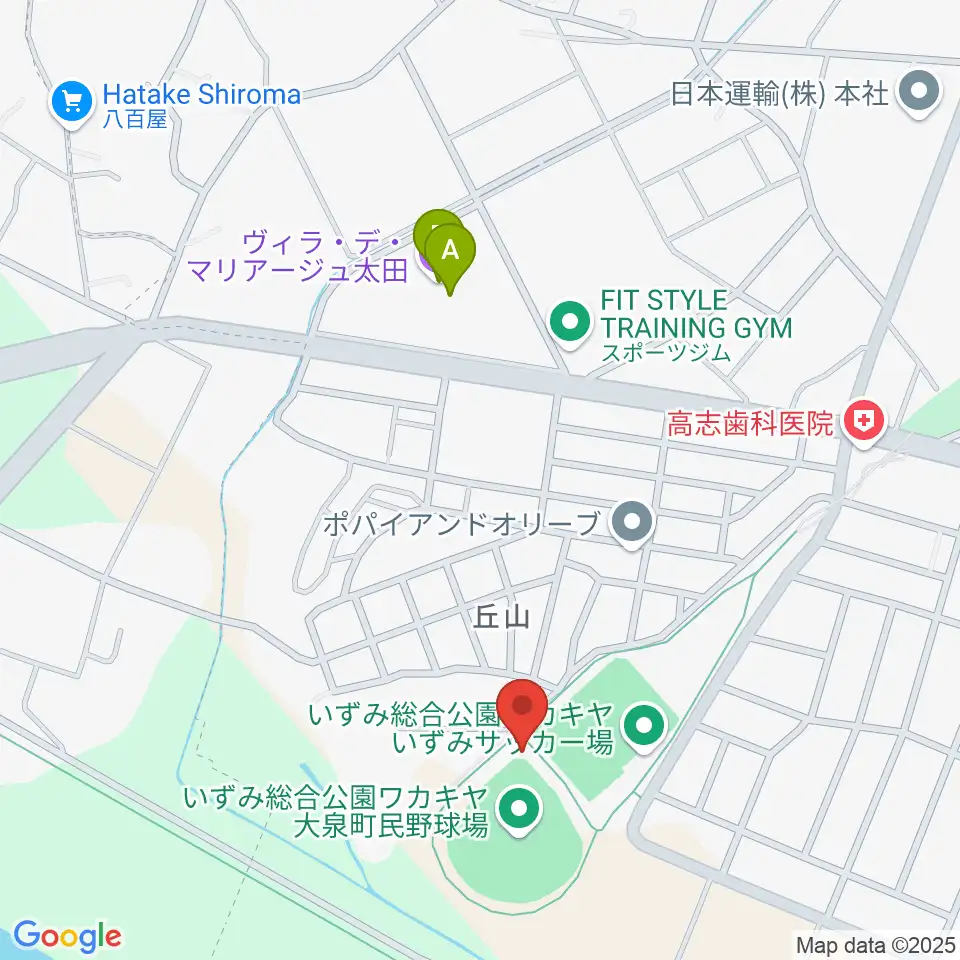 いずみ総合公園ワカキヤ大泉町民野球場周辺のカフェ一覧地図