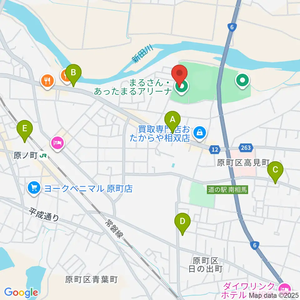 まるさん・あったまるアリーナ周辺のカフェ一覧地図