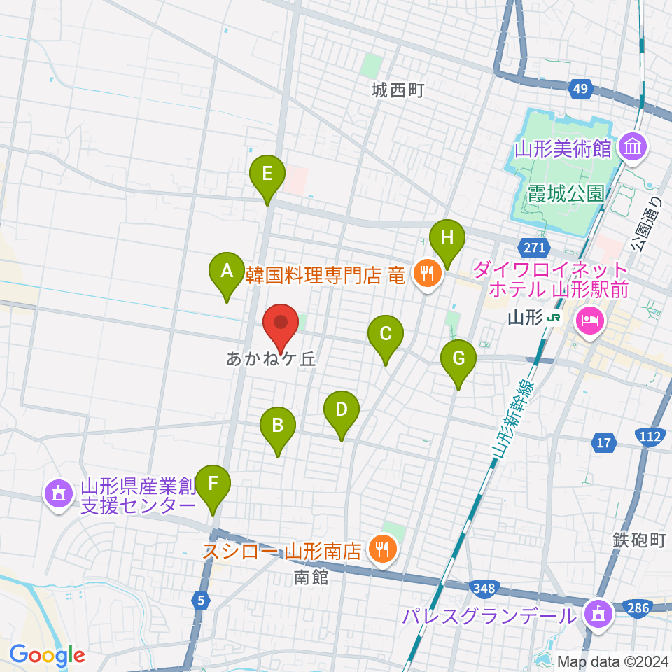 ネッツえがおフィールド周辺のカフェ一覧地図