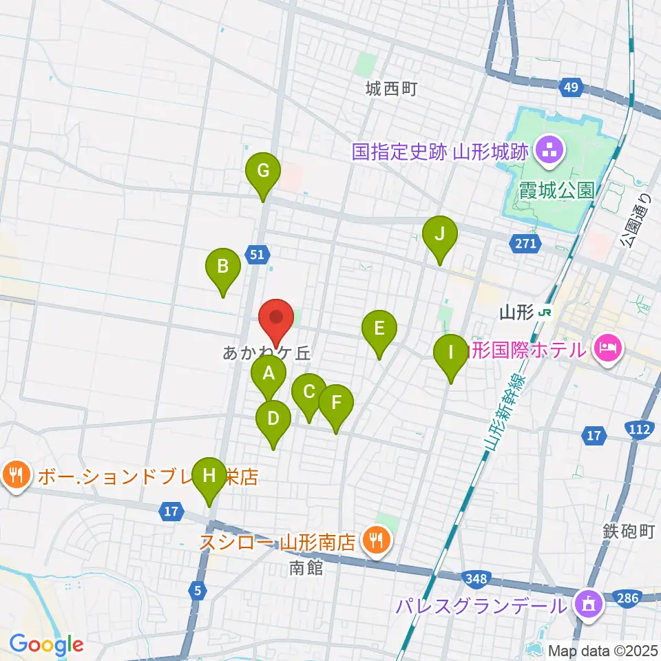 ネッツえがおフィールド周辺のカフェ一覧地図