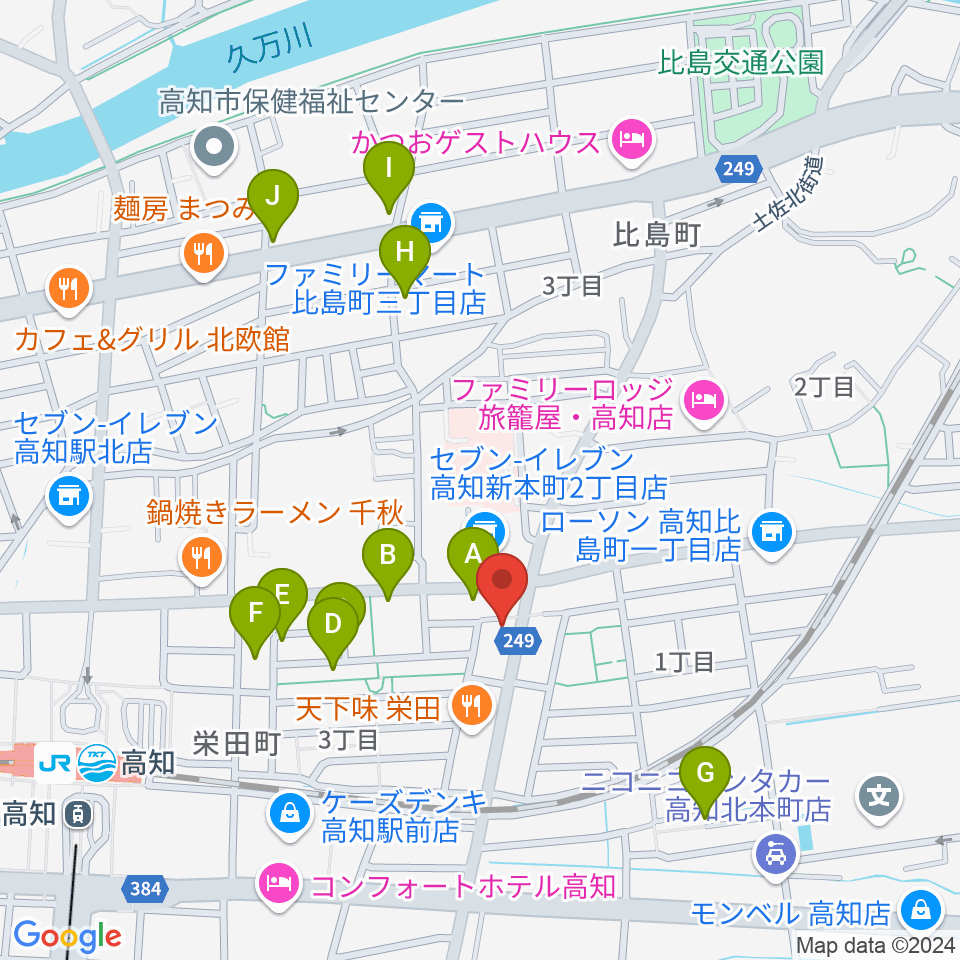 プレイヤーズラボ周辺のカフェ一覧地図