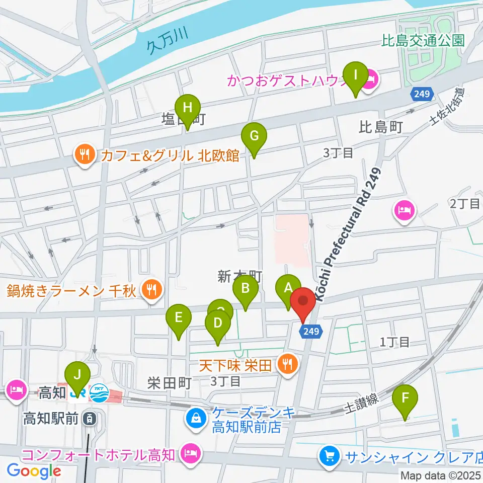 プレイヤーズラボ周辺のカフェ一覧地図