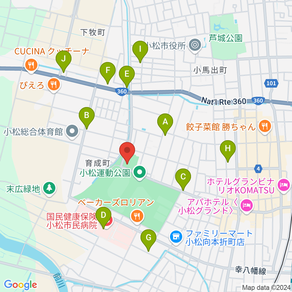 義経アリーナ周辺のカフェ一覧地図