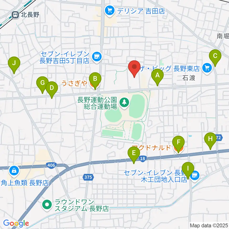 アクアウイング周辺のカフェ一覧地図