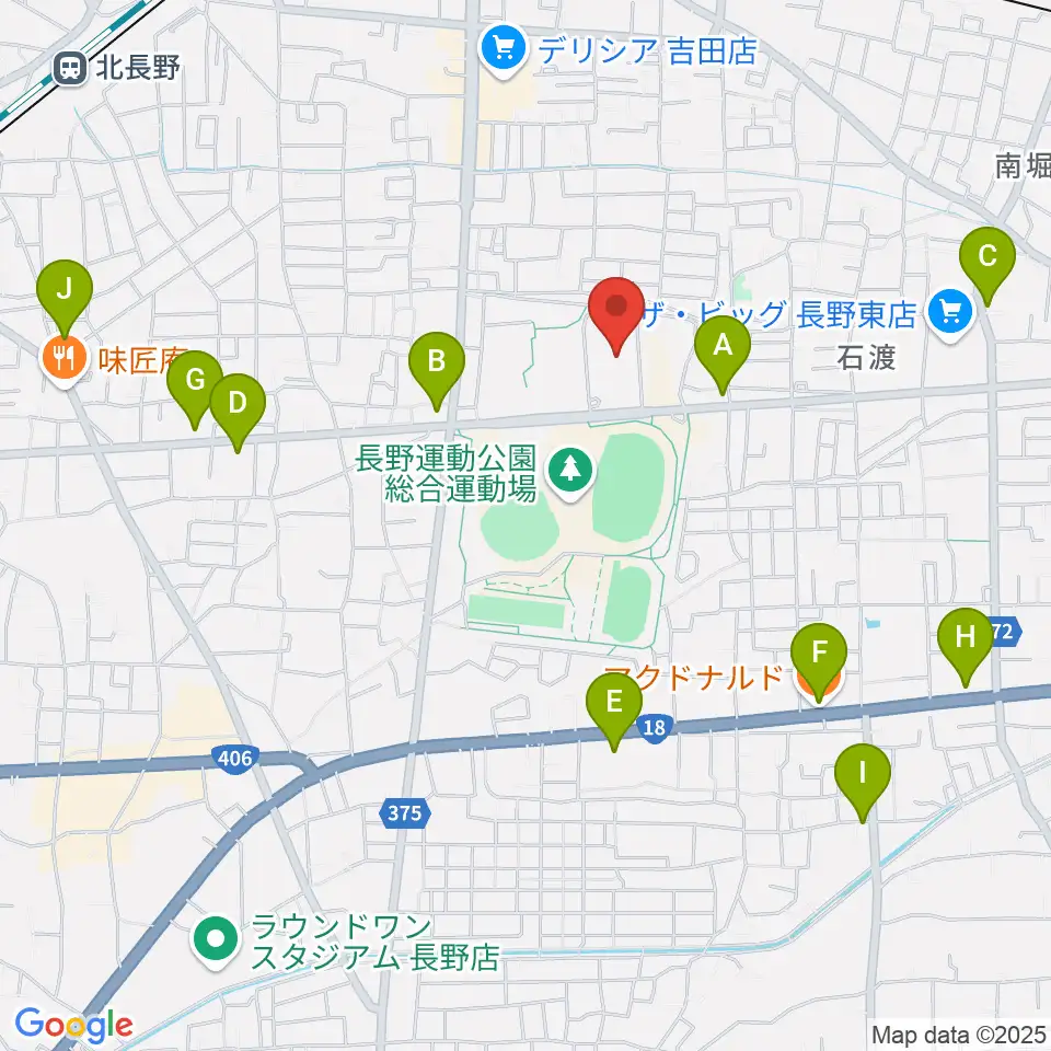 アクアウイング周辺のカフェ一覧地図